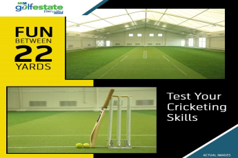 Enjoy playing cricket at the Indoor Cricket Facility at M3M Golf Estate in Gurgaon